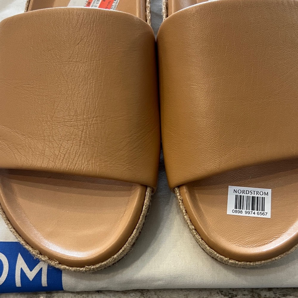 Beek Brown Leather Slide Sandals - Picture 3 of 8